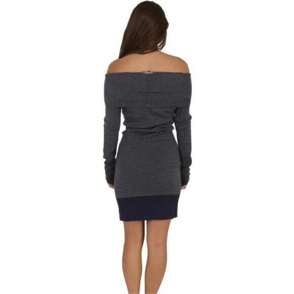 Toad & Co - Uptown Cowl Neck Ribbed Merino Sweater Dress in Navy, size Small - Picture 11 of 12